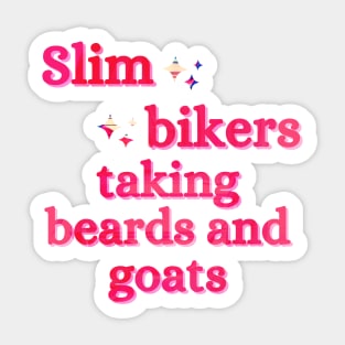 Bikers Beards Goats Funny Bad Translation Sticker